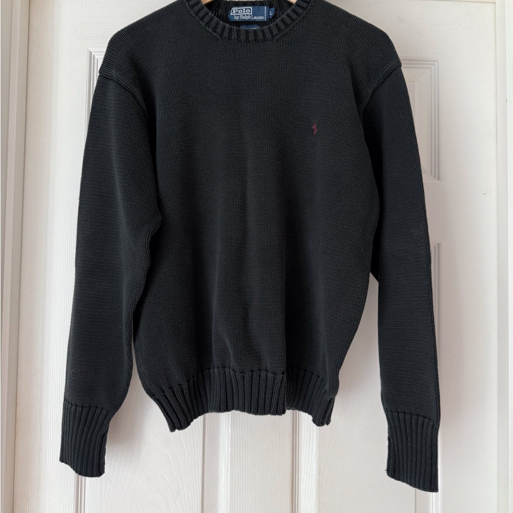 Black Polo Knit Sweater
